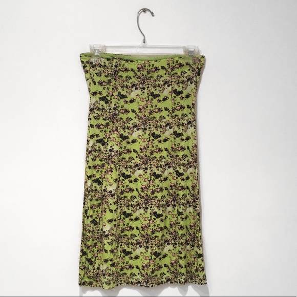 Volcom “Hey Poppy” Neon Green Strapless Floral Dress – Size XS - Picture 4 of 4